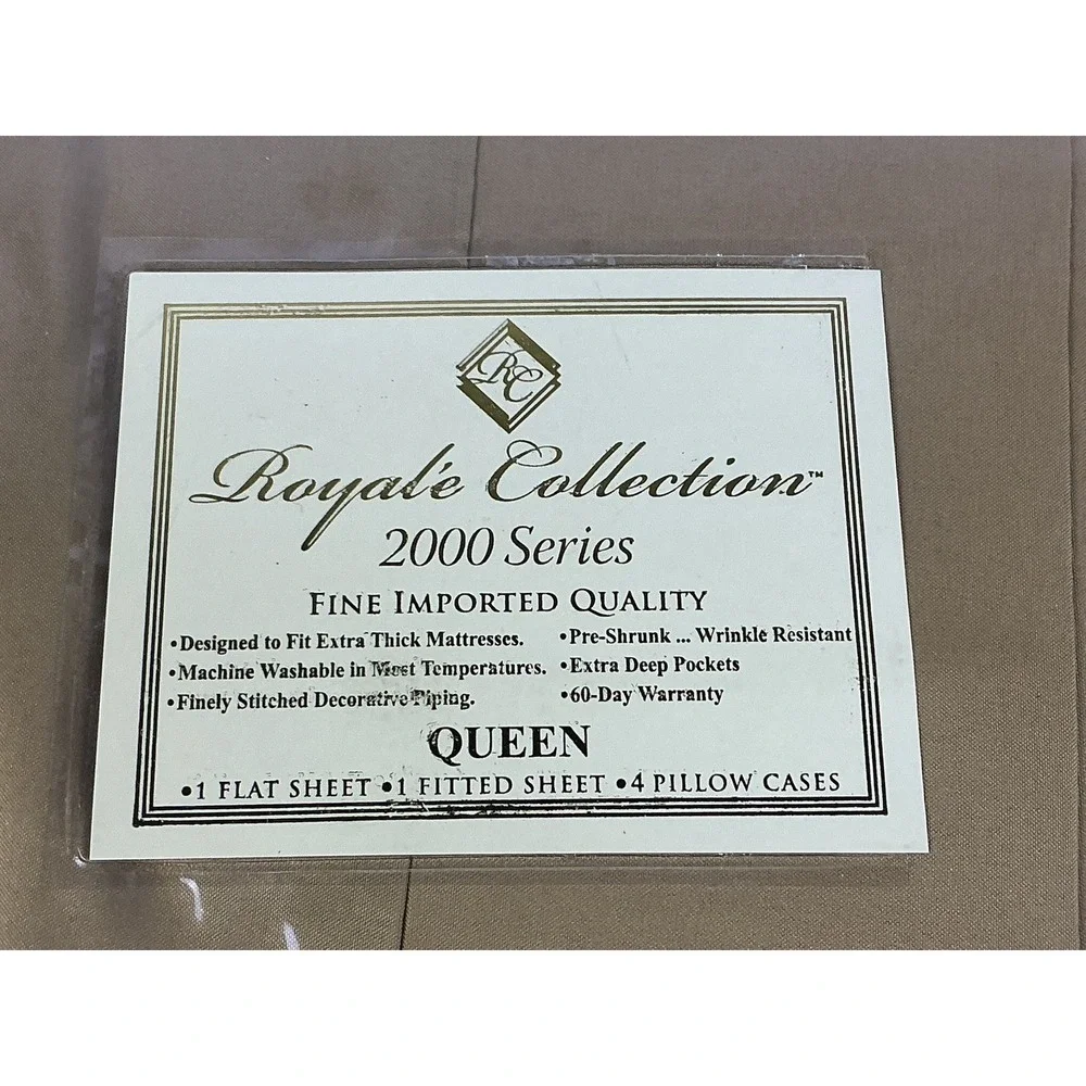 Vintage Royale‎ Collection 2000 Series Queen Sheet Set 400 Thread Count 6 Pc NOS